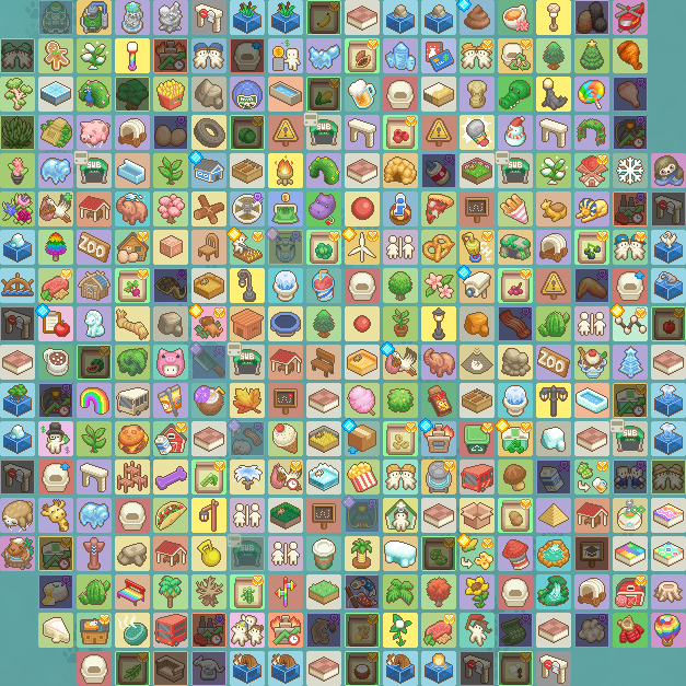 Let's Build a Zoo full base game research tree 18x18 grid layout